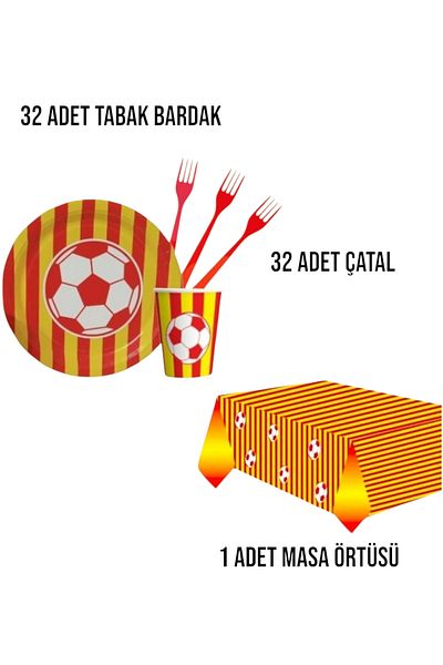 Evabrite Fan Yellow Red 32 Person Birthday Party Set - Yellow Red Fan Concept