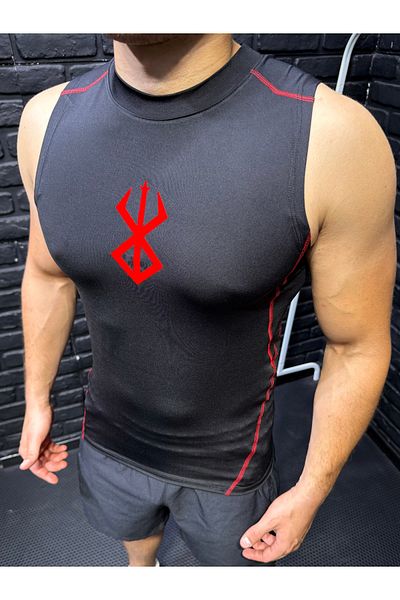 YHM Body Fitting Red Compression Berserk Printed Undershirt – Sports & Fitness