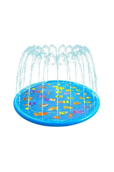SIKS Inflatable Mattress for Children with Artesian Fountain, Ideal for Playing, Blue, 145x143 cm