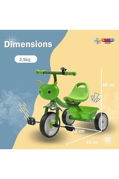 ALBADER Kids Tricycle With Bee Desgin, Tricycle For Toddlers, Bike With Double Basket, Baby Trikes