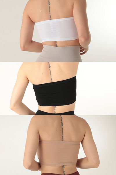 ZENCHES 3 Pack Seamless Strapless Strapless Padded Bustier