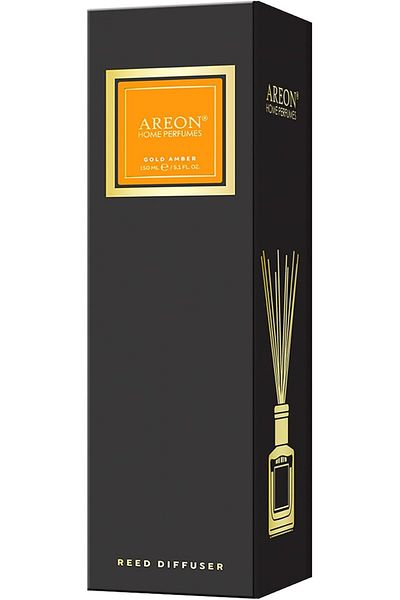Areon Home Perfume Reed Diffuser 150 ml Premium 10 Rattan Reeds - Gold Amber