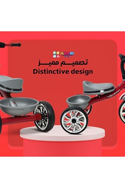 ALBADER Children Tricycle, Three Wheel Bike With Lighted Seat And Efficts, Kids Balance Bike