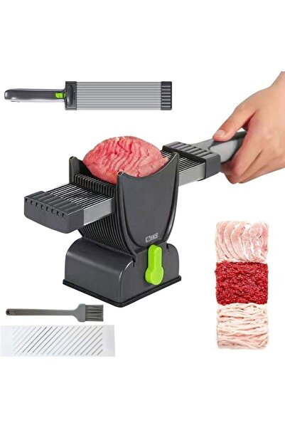 SIKS Feliator de carne profesional, manual, portabil, conține ventuză pentru stabilitate, suport, gri