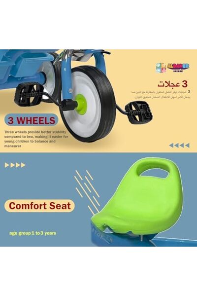 ALBADER Kids Tricycle With Bee Desgin, Tricycle For Toddlers, Bike With Double Basket, Baby Trikes