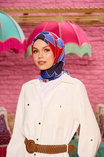 İpekhan Μαλακό κασκόλ Marrakech Collection Μαύρο Μπλε 1198-09