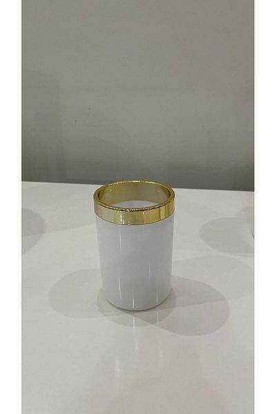 Zoe Home 5 Piece Luxury Wc Set Gold Detailed Modern Bathroom Accessory Set