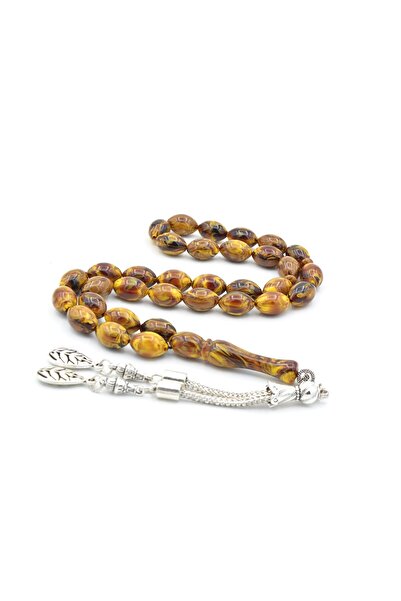 Murty99 Mărgele de rugăciune din chihlimbar Beyrut, galben maro, tăiat Beyzi