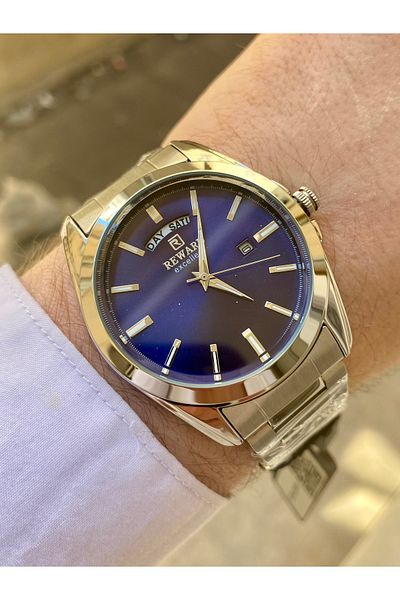 Reward Men's Wrist Watch Waterproof Steel Band Wristband with Calendar Gift