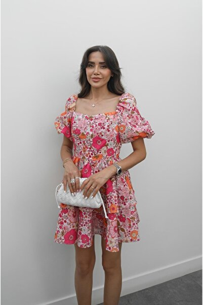 Havoş Φόρεμα με ροζ σχέδιο λουλουδιών Susan