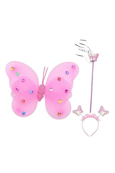 MODA Pi̇nkjoy Pink Sequence Butterfly Wing Wing Crown Set of 3
