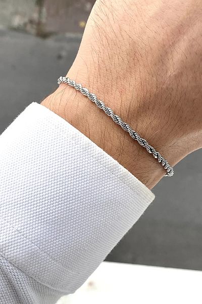 HASBY Women's Men's Twist Rope Model Bracelet – Stainless Steel, Waterproof, Adjustable Bracelet