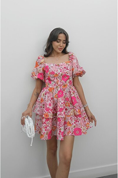 Havoş Φόρεμα με ροζ σχέδιο λουλουδιών Susan