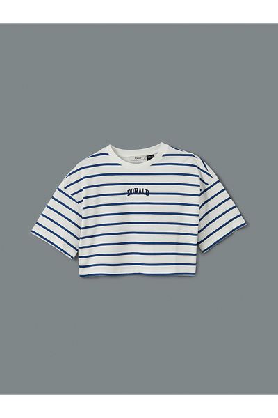 LC Waikiki Crew Neck Donald Duck Printed Women's Crop