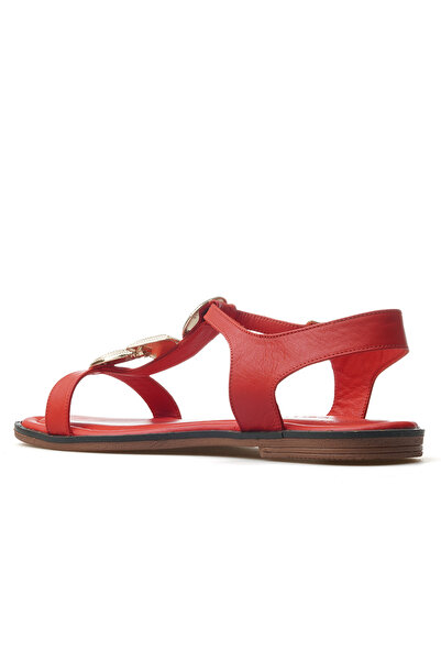 Venüs Women's Buckle Detailed Sandals 25Y 25161301Y Z Red