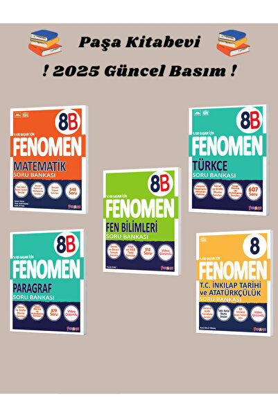 Fenomen Yayıncılık 8. Sınıf Matematik - Fen Bilimleri - Türkçe - Paragraf - S...