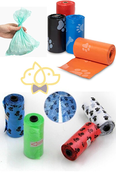 PapyonPet Köpek Kedi Evcil Hayvan Dışkı Kaka Poşeti 4 Rulo 60 Adet | Renkli V...