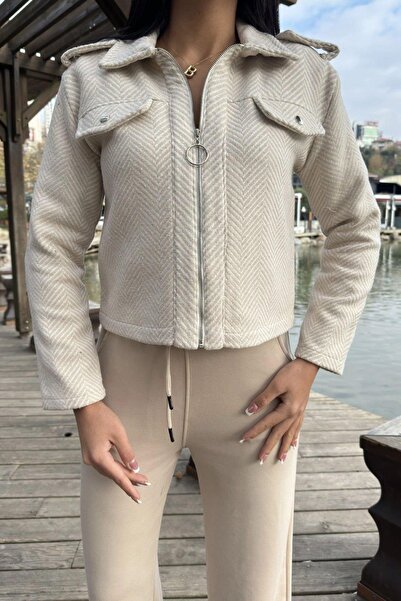 NEW LAVİVA Women's Ecru Cashmere Jacket - 700-3682