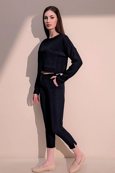 NEW LAVİVA Women's Navy Blue Trousers - 700-3186