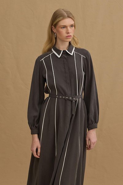 Fahhar Φόρεμα με πλισέ Anthracite