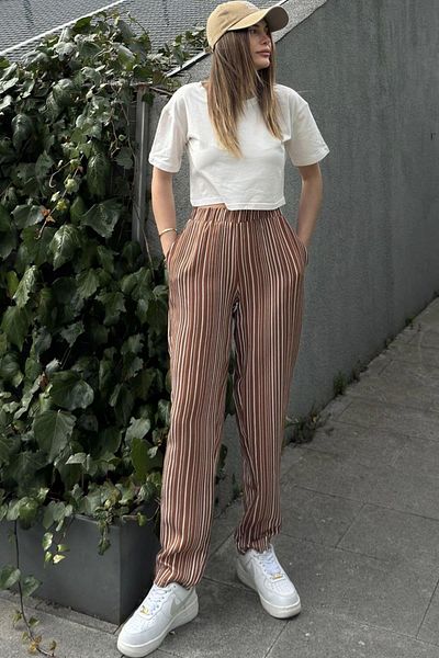 NEW LAVİVA Women's Brown Sports Pants - 700-3277