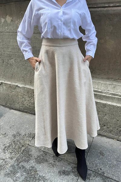 NEW LAVİVA Γυναικεία φούστα βιζόν - 700-3528