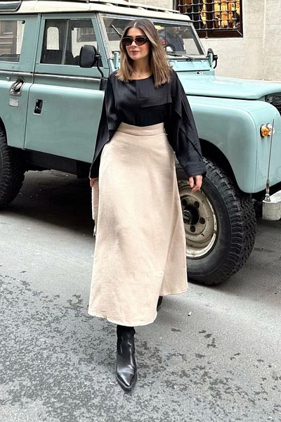 NEW LAVİVA Women's Beige Skirt - 700-3461