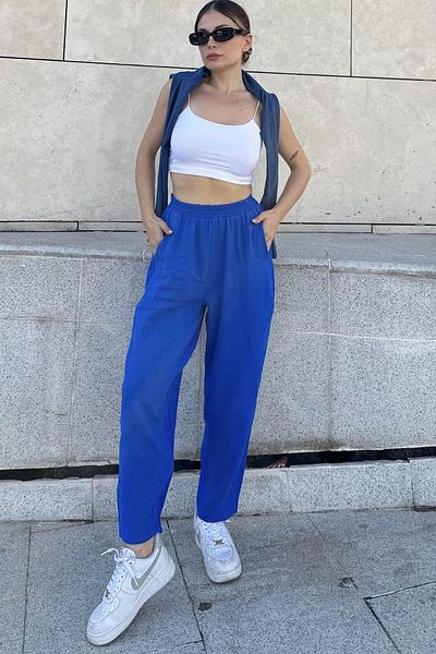 NEW LAVİVA Pantaloni de damă de muselină - 700-3416