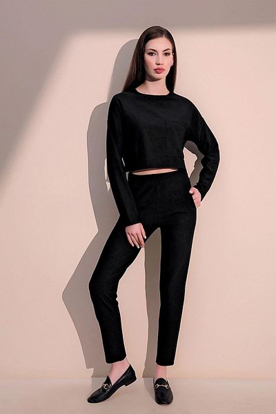 NEW LAVİVA Women's Black Trousers - 700-3273