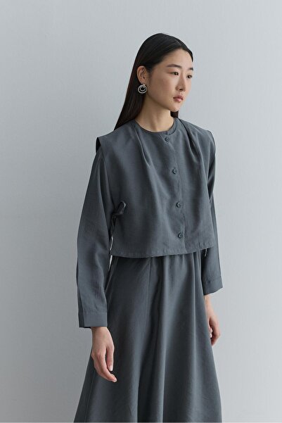 Fahhar Yelekli Elbise Antrasit