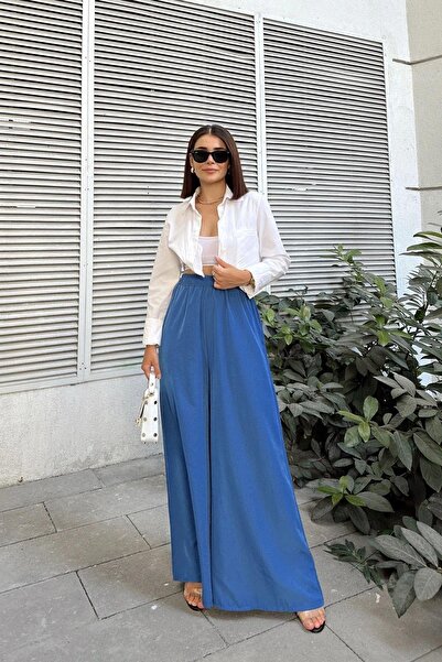 NEW LAVİVA Women's Indigo Wide Leg Kupra Trousers - 700-3391