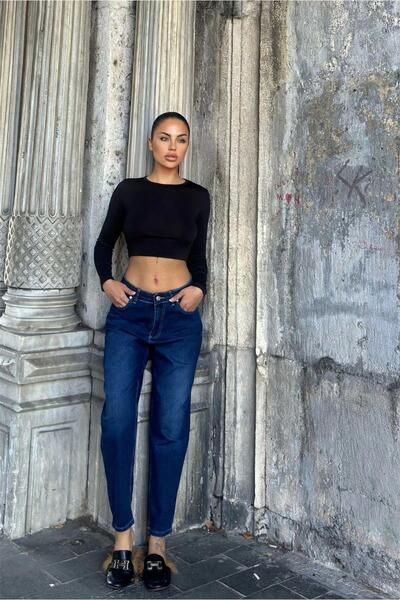 NEW LAVİVA Pantaloni albaștri pentru mamă - 700-KT0096