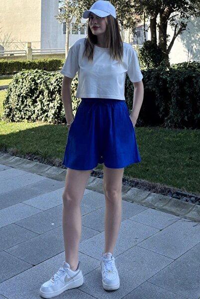 NEW LAVİVA Women's Saks Elastic Muesli Casual Shorts - 700-3425