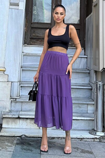 NEW LAVİVA Women's Purple Skirt - 700-3642