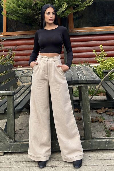 NEW LAVİVA Women's Beige Trousers - 700-3450