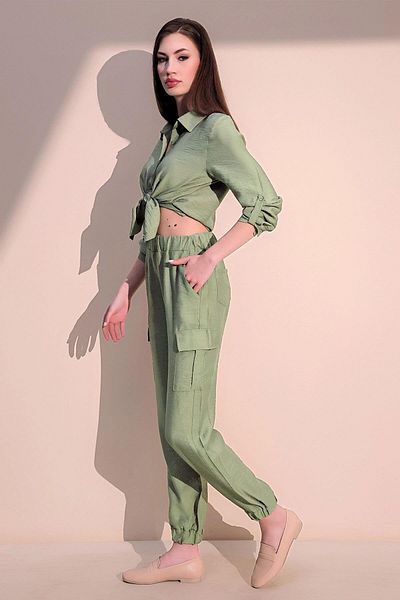 NEW LAVİVA Women's Khaki Trousers - 700-3230
