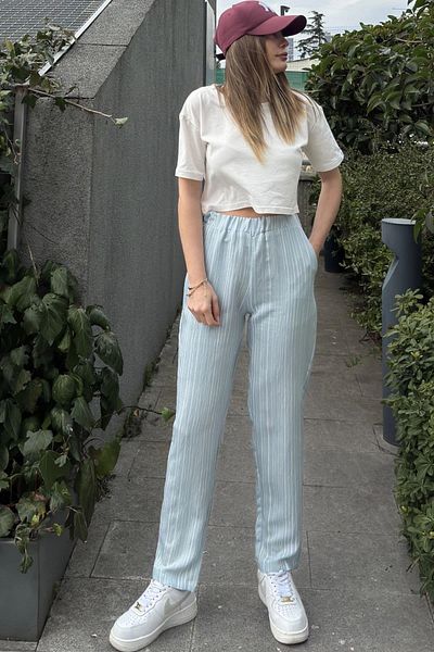 NEW LAVİVA Women's Blue Trousers - 700-3277