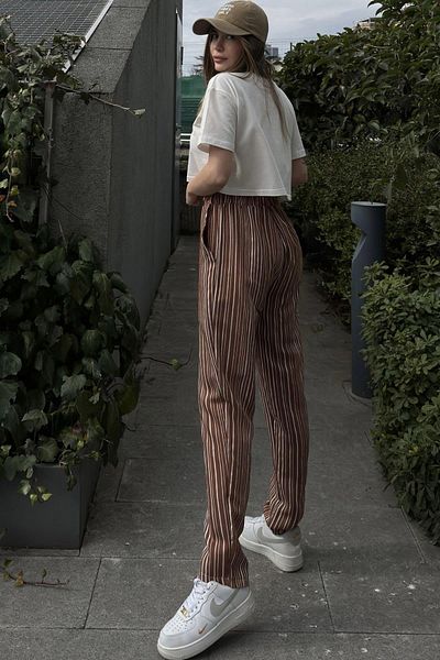 NEW LAVİVA Women's Brown Sports Pants - 700-3277