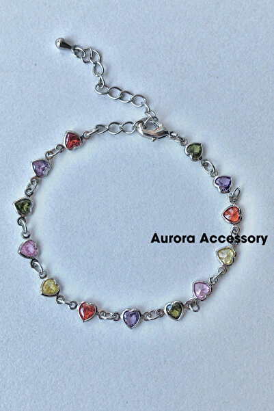 AurorAccessory سوار فولينتا شوب بسلسلة من أحجار الزركون الملونة اللامعة بتصمي...