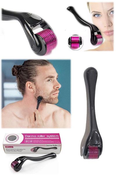 Shopura 0.5 mm Beard Growth Stimulator Micro Facial Massage Needle Roller Roller Beard Remover for Corners
