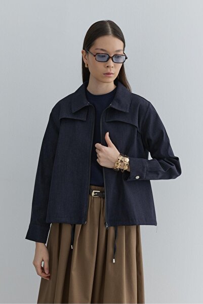 Fahhar Allerli Denim Jacket Navy Blue