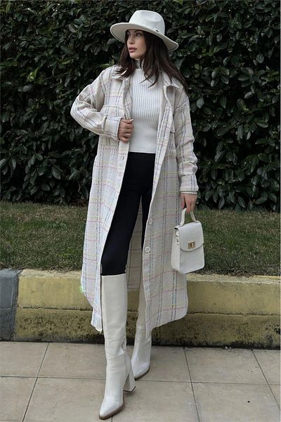 NEW LAVİVA Women's White Tweed Jacket - 700-3499