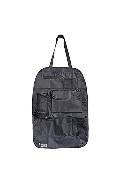SIKS Organizator universal pentru scaun auto cu plasă, compartimente multiple, negru