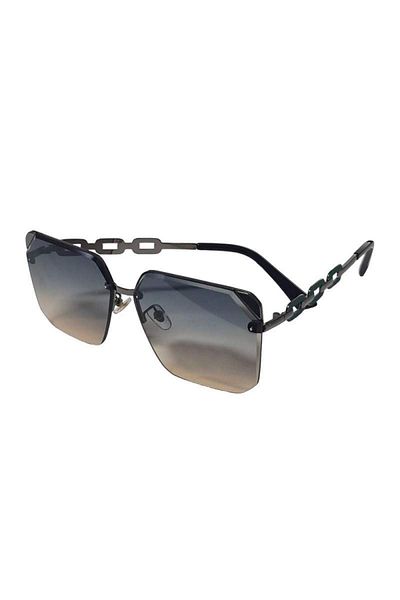 SIKS M21 SIKS Polarized Sunglasses With Black/Brown Gradient Lenses, Green Chain Arm Insert, Gift Case