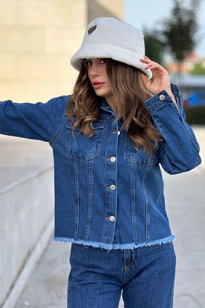 NEW LAVİVA Women's Blue Jean Jacket - 700-Kt003