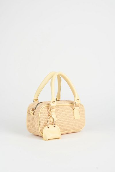 Vivaq Geantă de mână și geantă de umăr pentru femei, galbenă, cu accesorii, cu închidere cu fermoar