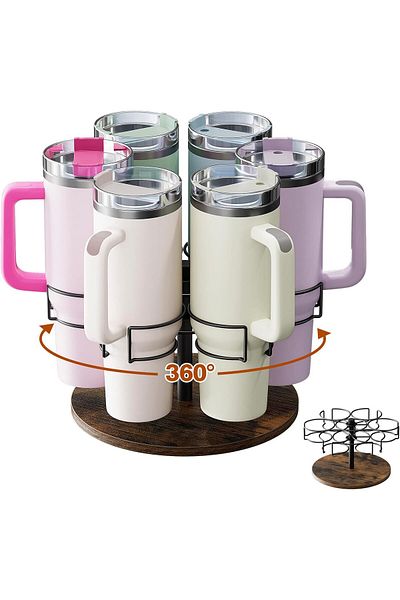 steelsteel Kssiaz Water Bottle Organizer for Stanley 40 oz, Rotating Stanley Cup Organizer Holder, Patented Pro