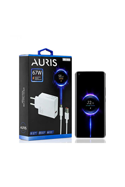 Auris CH36 67W Usb Adaptörlü Saliseli Turbo Hızlı Şarj Type-C Usb Şarj Seti