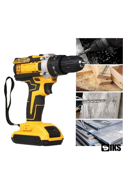 SIKS Impact Drill Kit, 26 Accessories, 2 36V Batteries Included, 18 Speed Settings, Flexible Cord