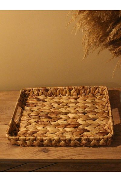 Paganca Wicker Water Hyacinth Rectangular Tray Small Size